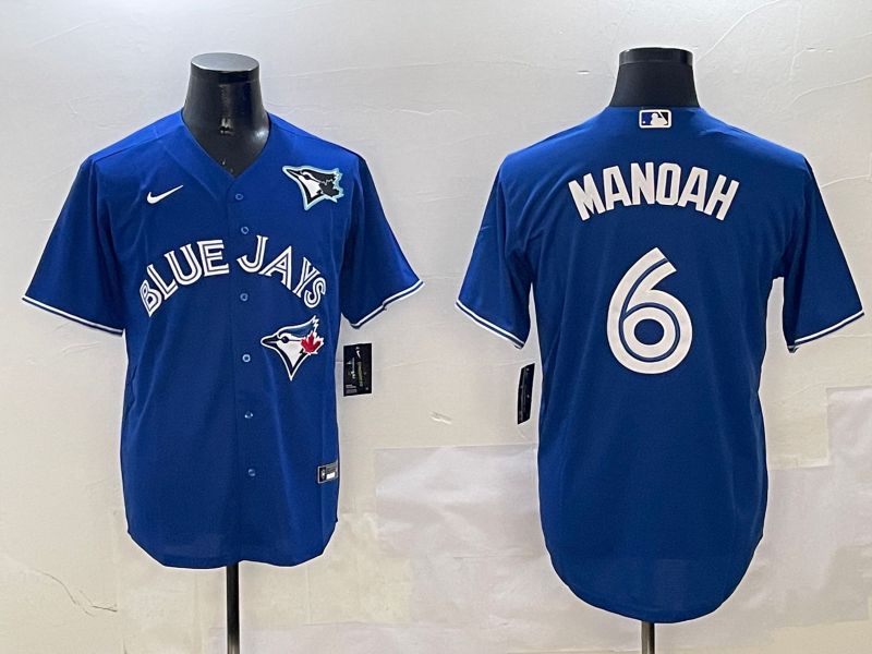 Men Toronto Blue Jays #6 Manoah Blue White Game 2025 Nike MLB Jersey style 3